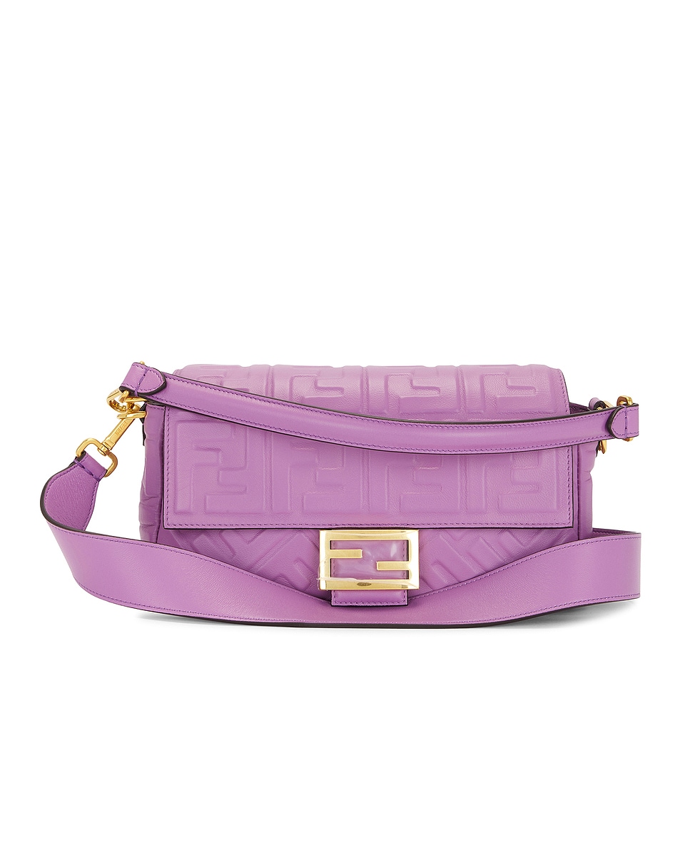 Image 1 of FWRD Renew Fendi Zucca Mama 2 Way Baguette Shoulder Bag in Purple