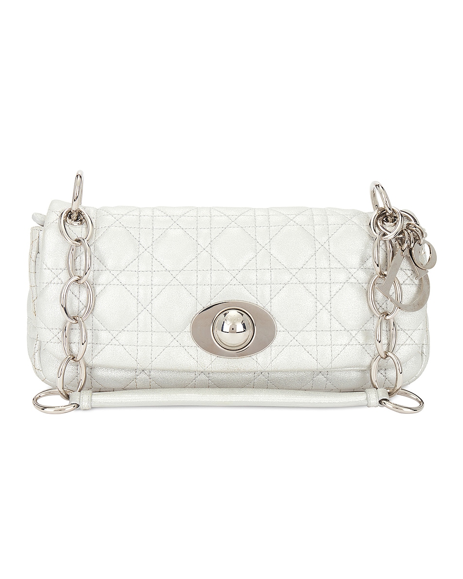 Image 1 of FWRD Renew Dior Cannage Chain Shoulder Bag in Silver