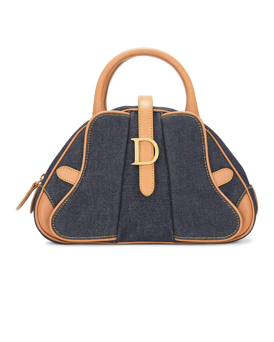 Image 1 of FWRD Renew Dior Denim Handbag in Navy