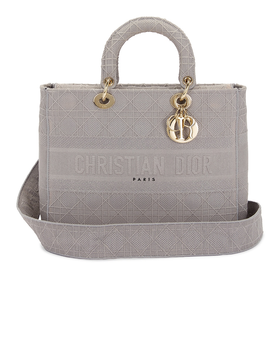 Image 1 of FWRD Renew Dior Lady Handbag in Grey