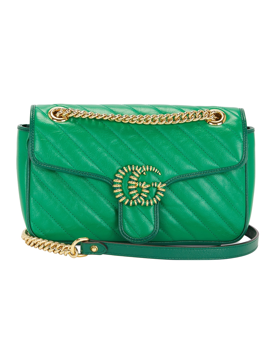 Image 1 of FWRD Renew Gucci GG Marmont Chain Shoulder Bag in Green