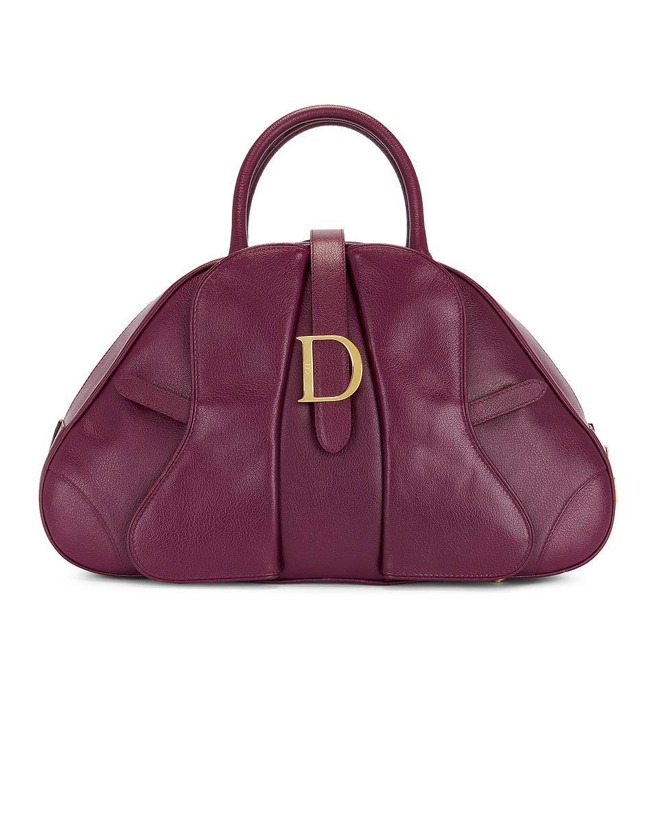 Image 1 of FWRD Renew Dior Double Saddle Bag in Wine