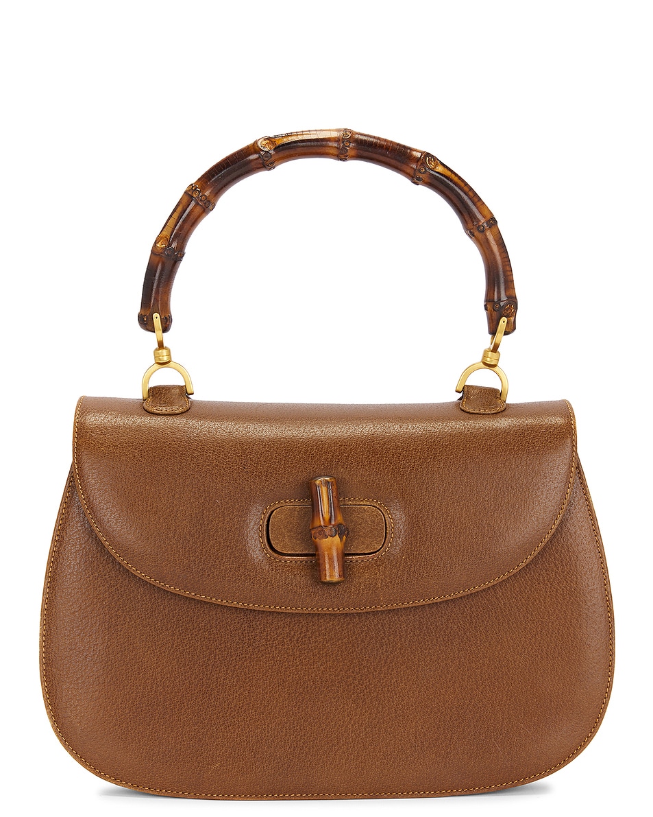 Image 1 of FWRD Renew Gucci Bamboo Handbag in Brown