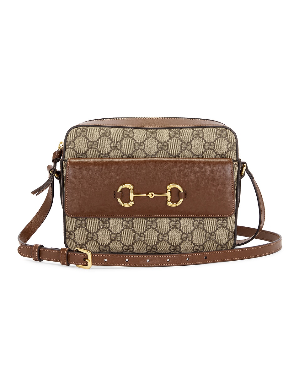 Image 1 of FWRD Renew Gucci GG Horsebit Shoulder Bag in Brown