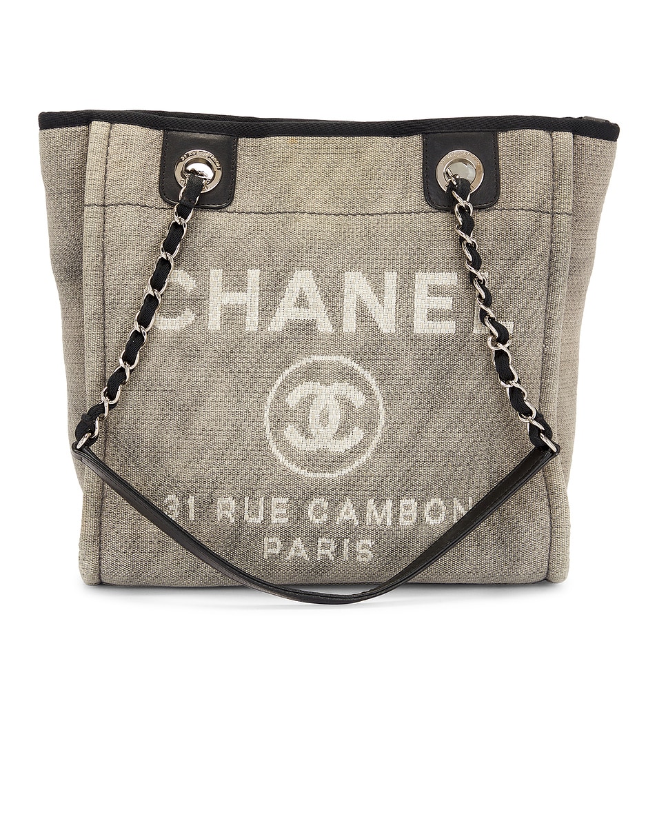 Image 1 of FWRD Renew Chanel Deauville PM Tote Bag in Grey