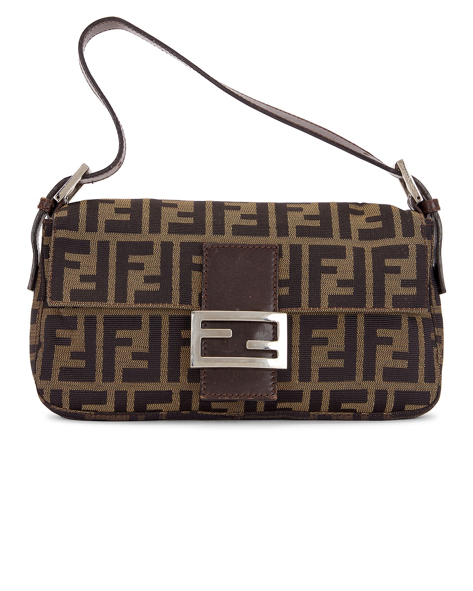 Image 1 of FWRD Renew Fendi Zucca Baguette Shoulder Bag in Brown