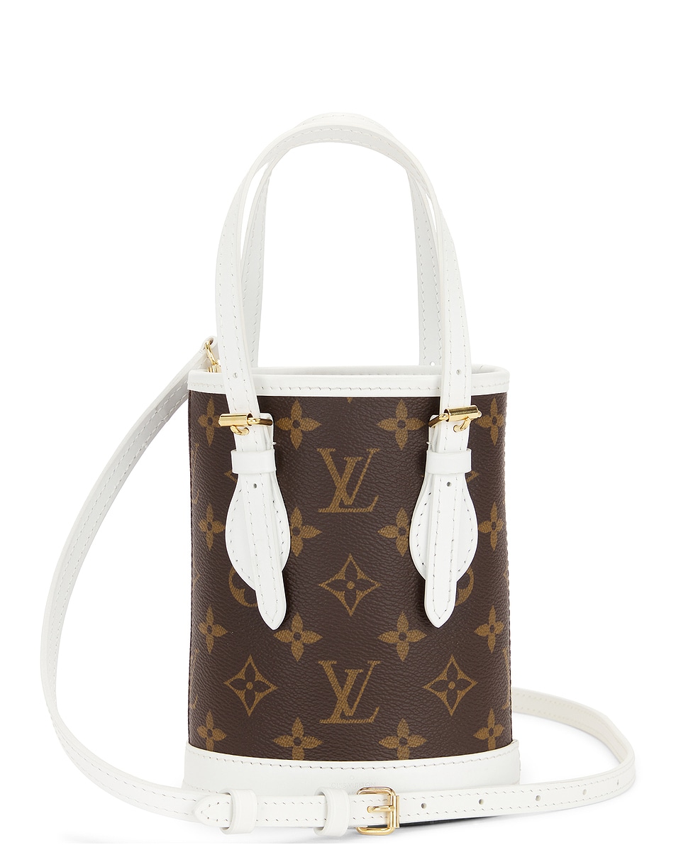 Image 1 of FWRD Renew Louis Vuitton Monogram Nano Bucket Bag in Brown