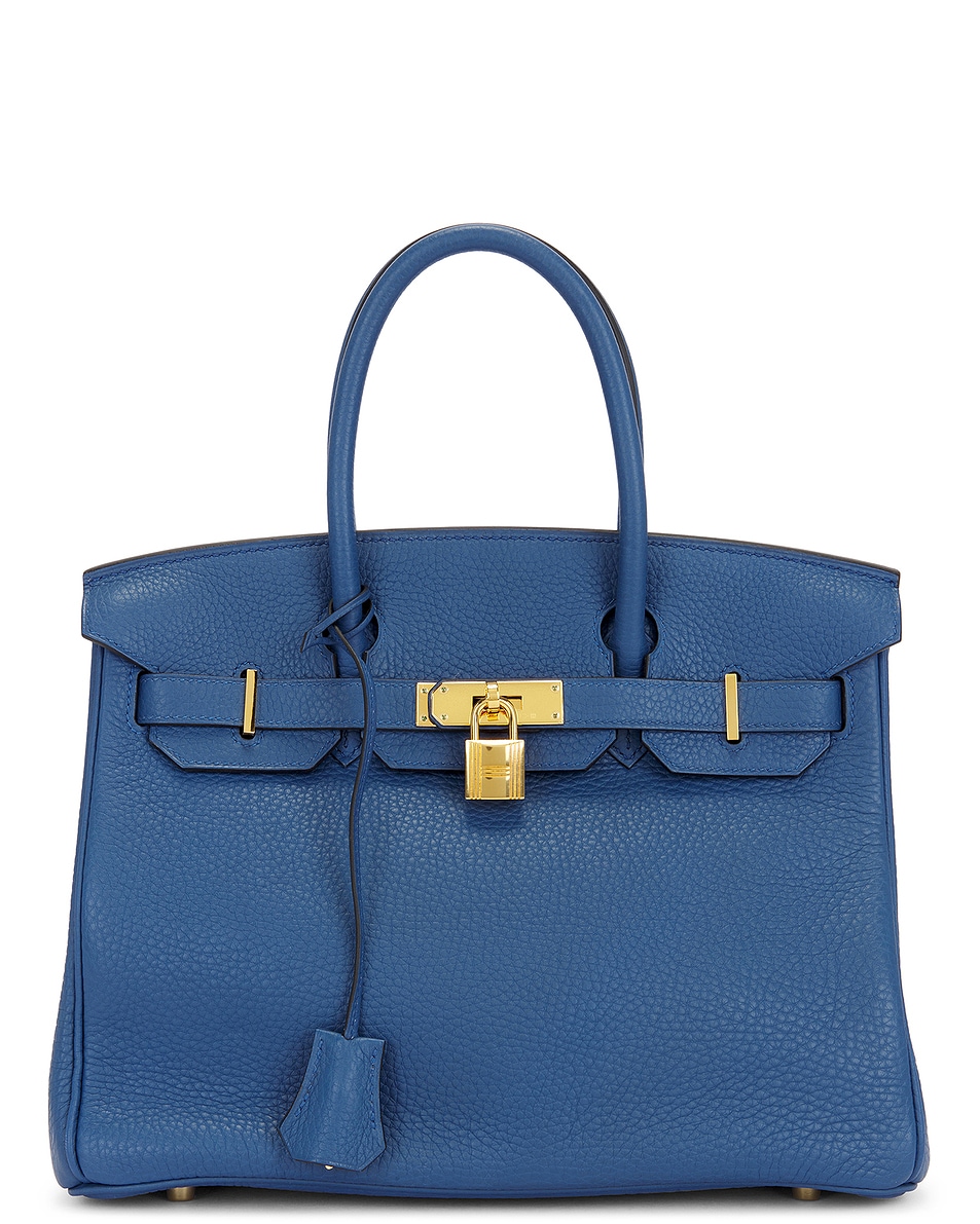 Image 1 of FWRD Renew Hermes Clemence Birkin 30 Handbag in Blue Agate