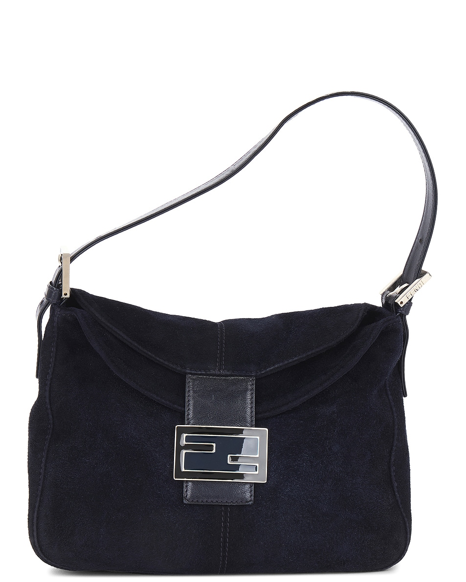 Image 1 of FWRD Renew Fendi Mama Baguette Shoulder Bag in Navy