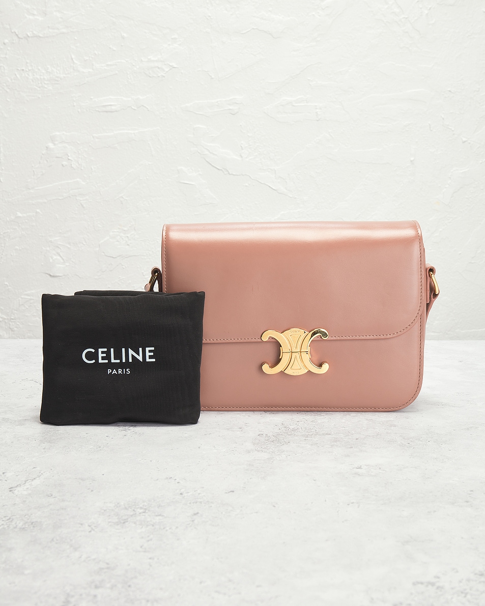 Image 9 of FWRD Renew Celine Classique Triomphe Shoulder Bag in Pink