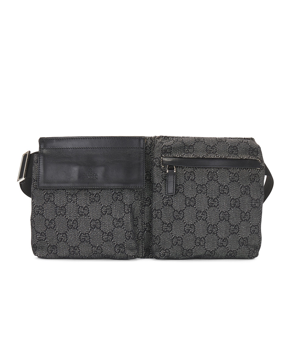 Image 1 of FWRD Renew Gucci GG Canvas Waist Bag in Black