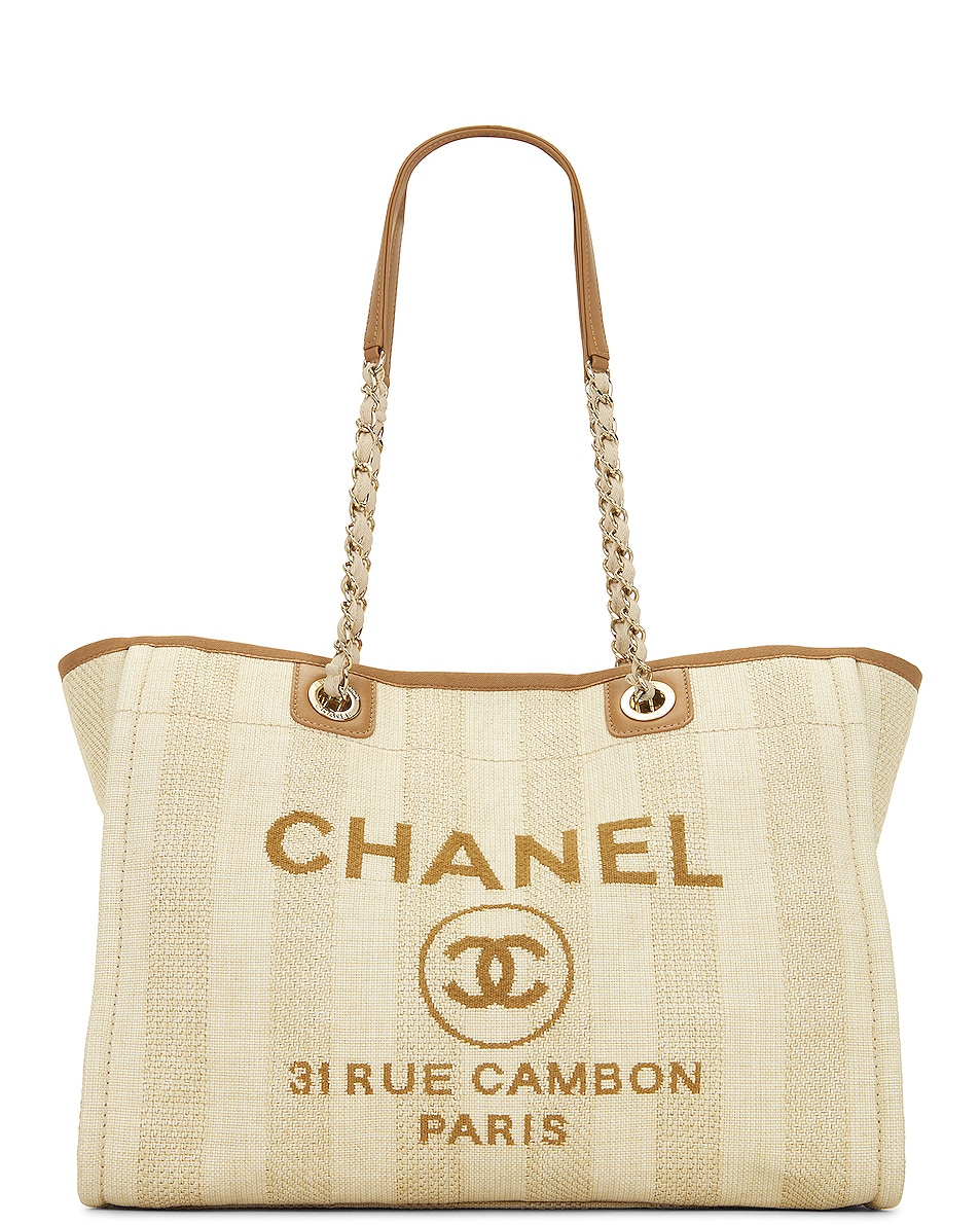 Image 1 of FWRD Renew Chanel Deauville Tote Bag in Beige