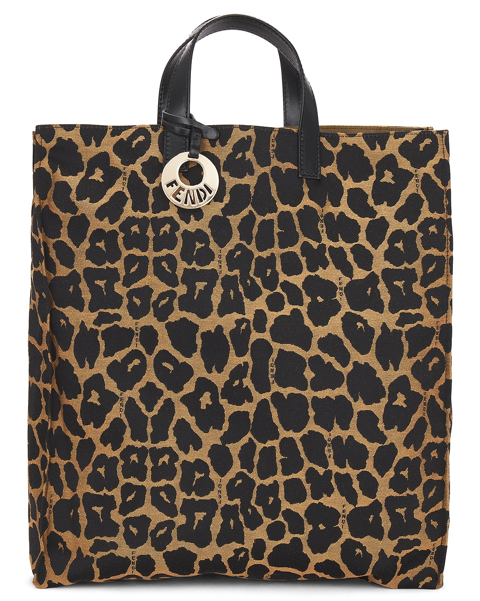 Image 1 of FWRD Renew Fendi Leopard Tote Bag in Brown