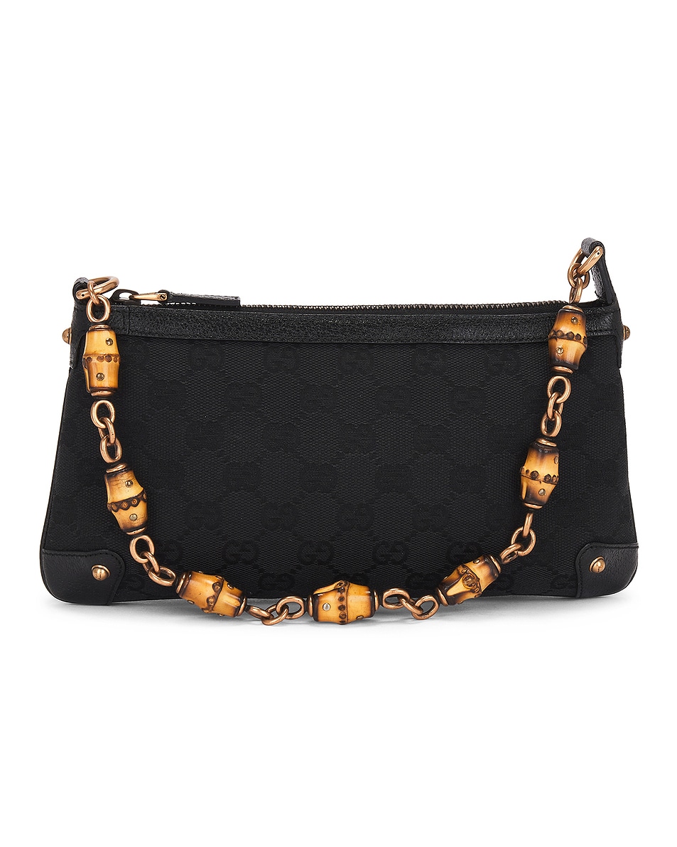 Image 1 of FWRD Renew Gucci GG Bamboo Chain Shoulder Bag in Black