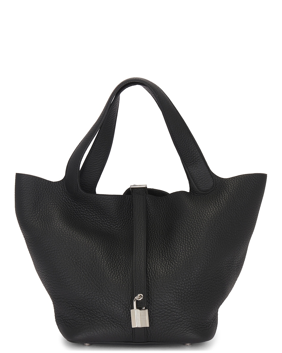 Image 1 of FWRD Renew Hermes Clemence Picotin Lock 22 Handbag in Noir