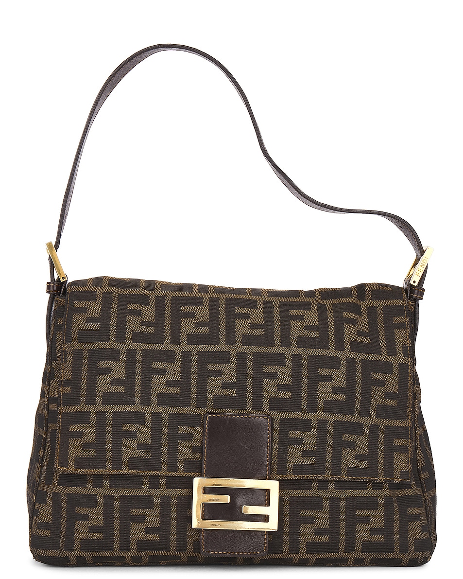 Image 1 of FWRD Renew Fendi Mama Zucca Baguette Shoulder Bag in Brown