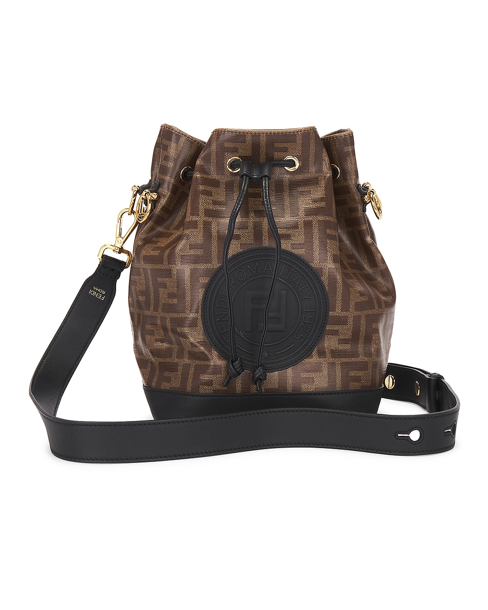 Image 1 of FWRD Renew Fendi Zucca Baguette Bucket Bag in Brown