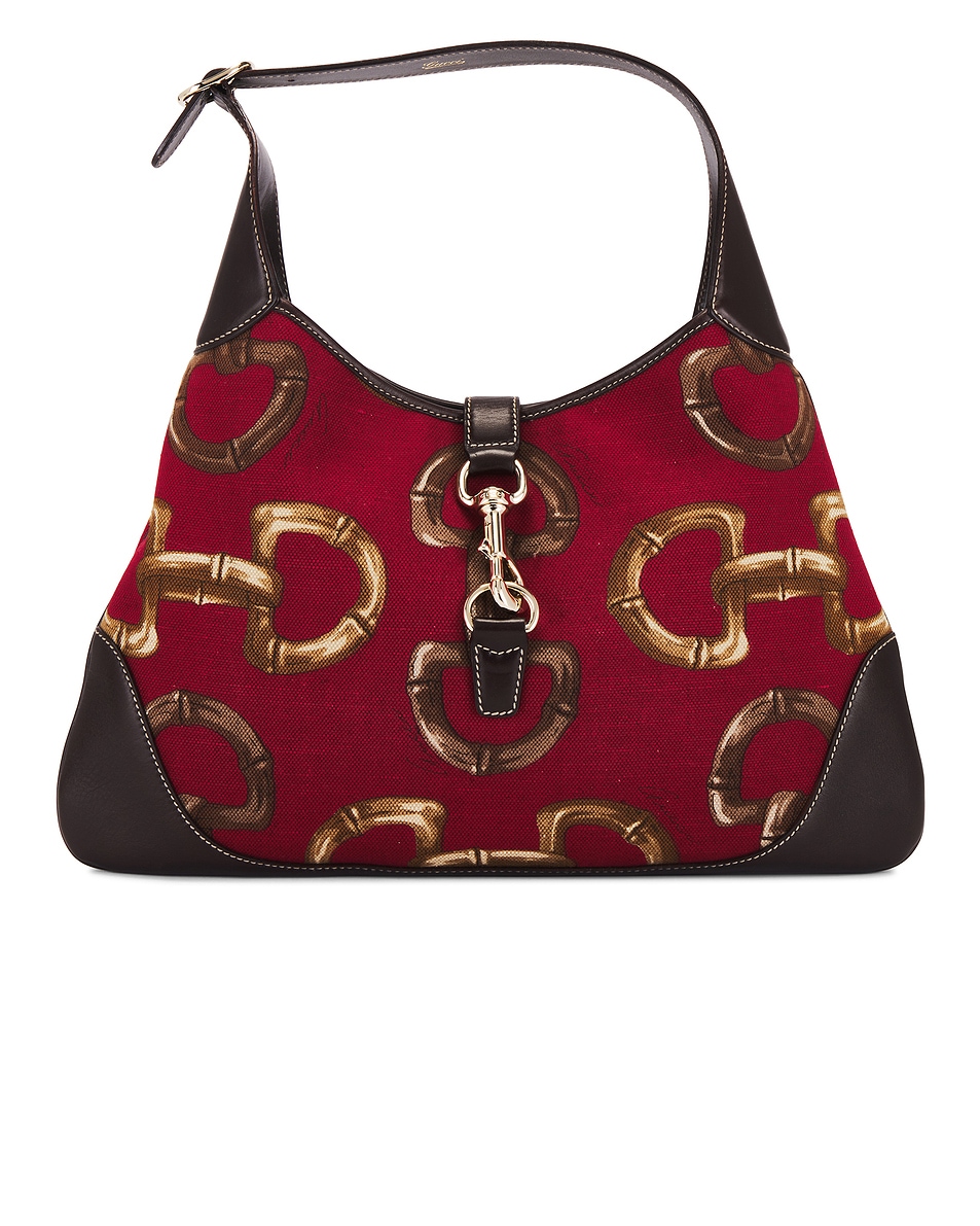 Image 1 of FWRD Renew Gucci Horsebit Jackie Shoulder Bag in Red