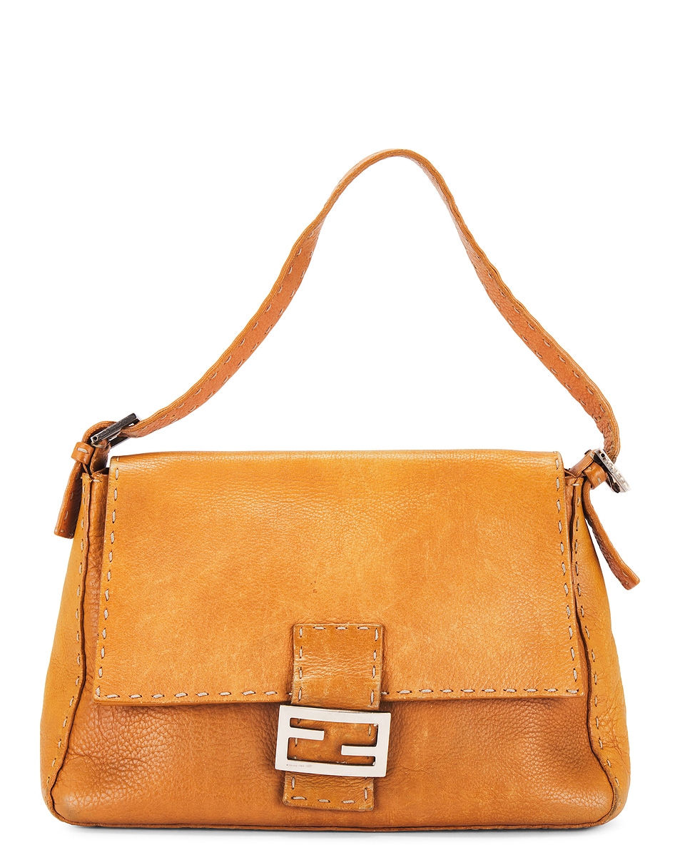 Image 1 of FWRD Renew Fendi Mama Selleria Baguette Shoulder Bag in Tan