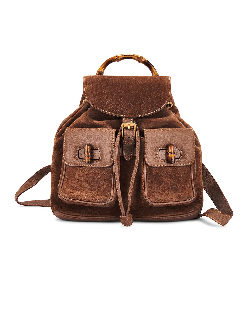 Image 1 of FWRD Renew Gucci Bamboo Backpack in Brown