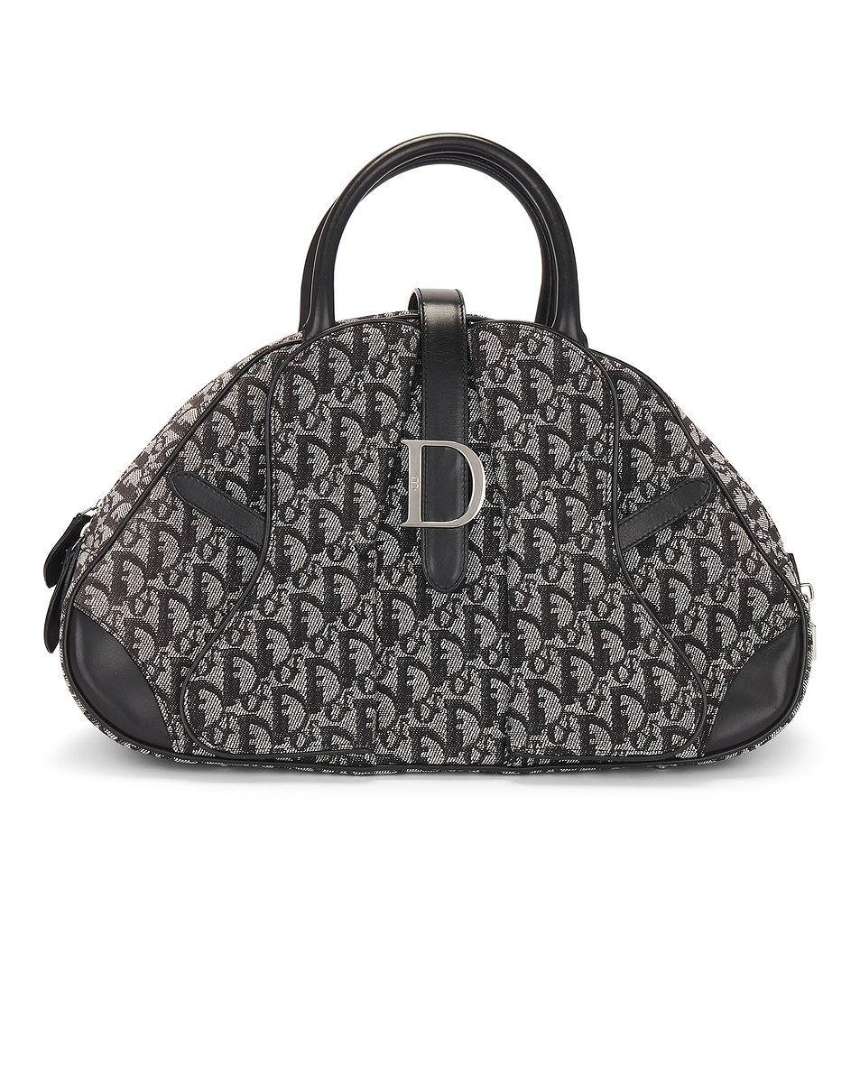 Image 1 of FWRD Renew Dior Oblique Double Saddle Bag in Black