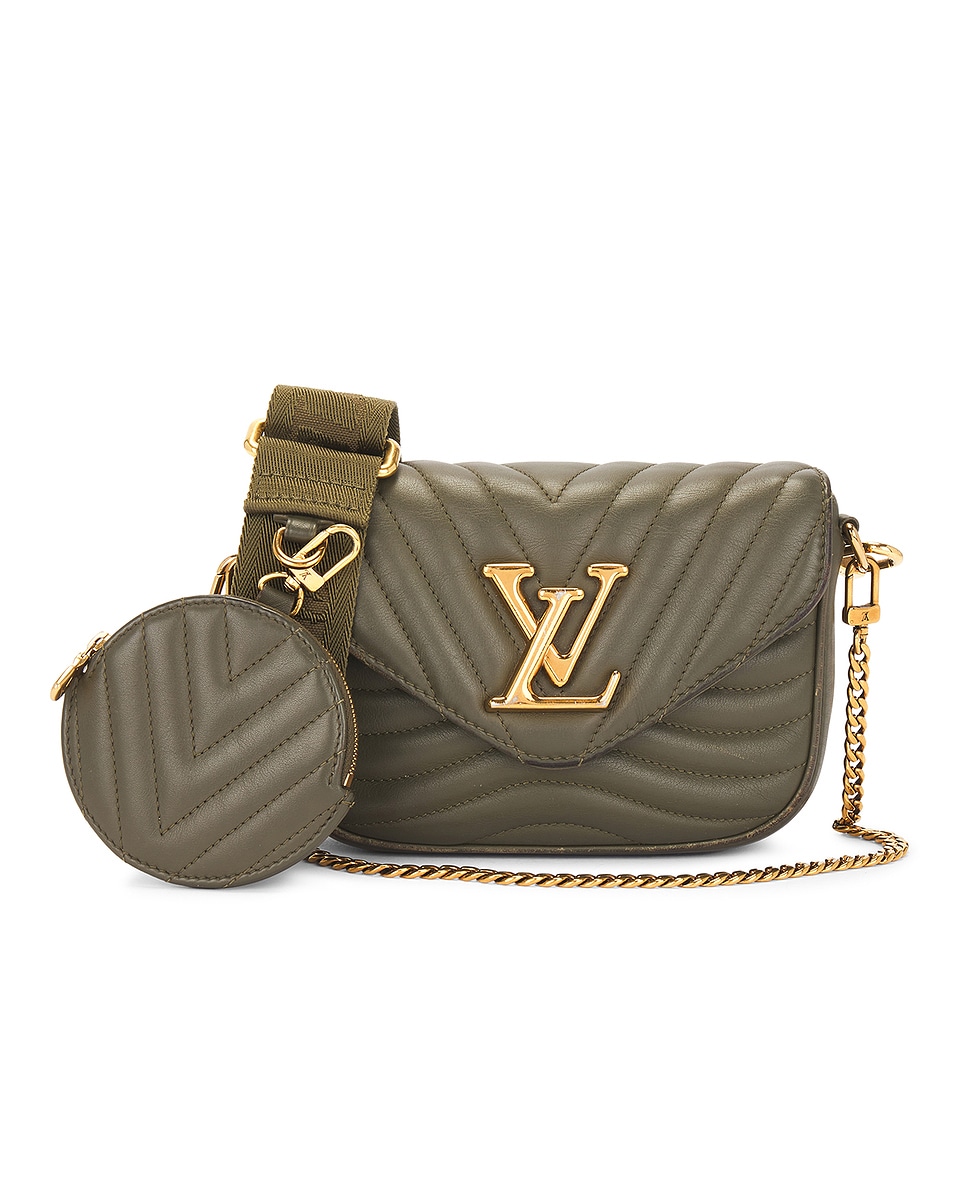 Image 1 of FWRD Renew Louis Vuitton New Wave Pochette Shoulder Bag in Olive Green