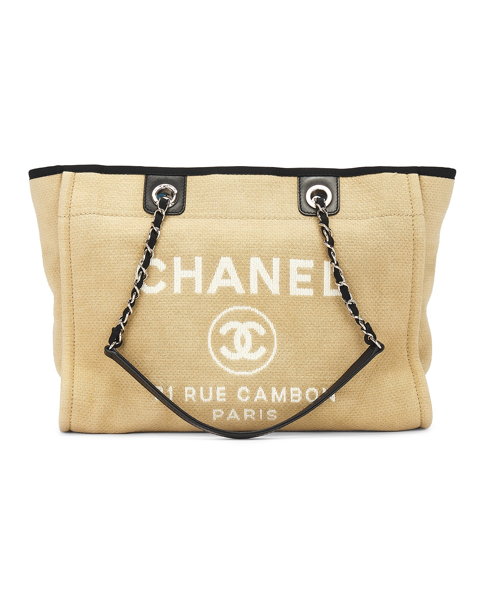 Image 1 of FWRD Renew Chanel Deauville Canvas Shoulder Bag in Neutral