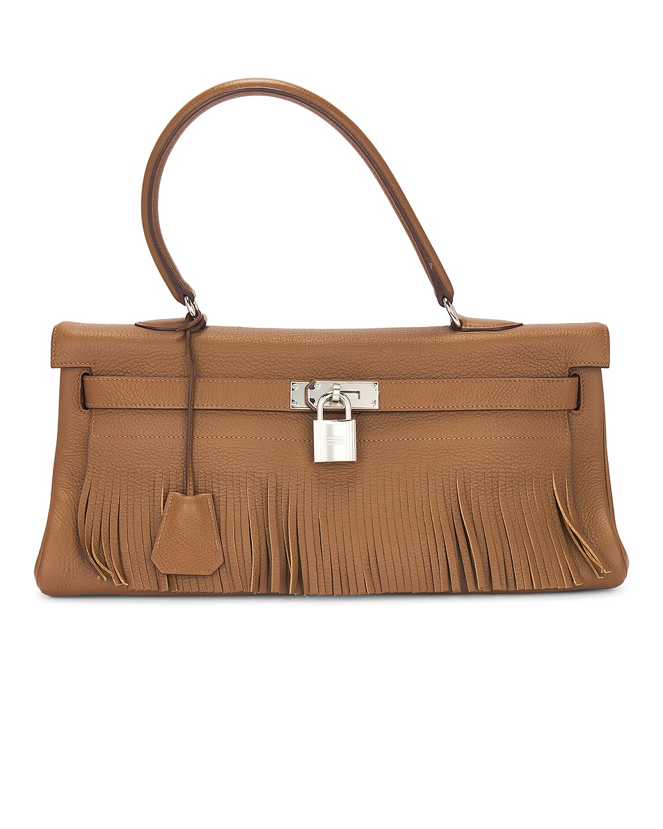 Image 1 of FWRD Renew Hermes Clemence Fringe Kelly 42 Shoulder Bag in Brown