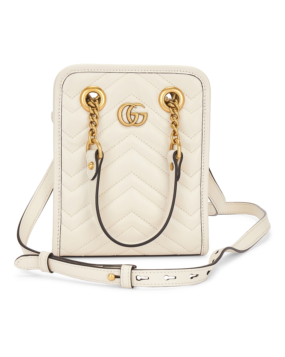 Image 1 of FWRD Renew Gucci GG Marmont Shoulder Bag in Ivory