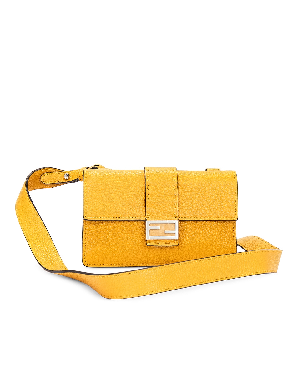 Image 1 of FWRD Renew Fendi Selleria Baguette Shoulder Bag in Tangerine