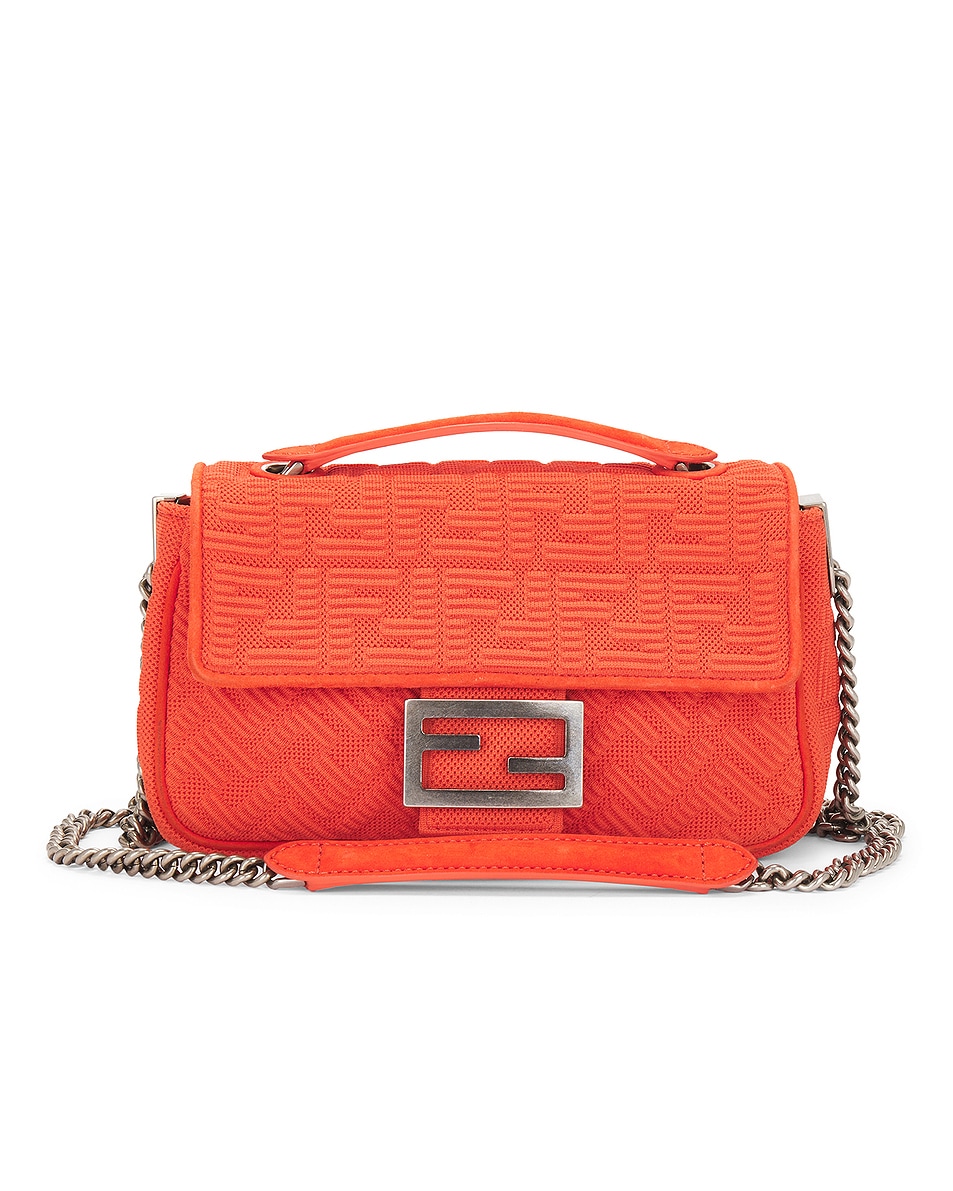 Image 1 of FWRD Renew Fendi Zucca Baguette Shoulder Bag in Orange