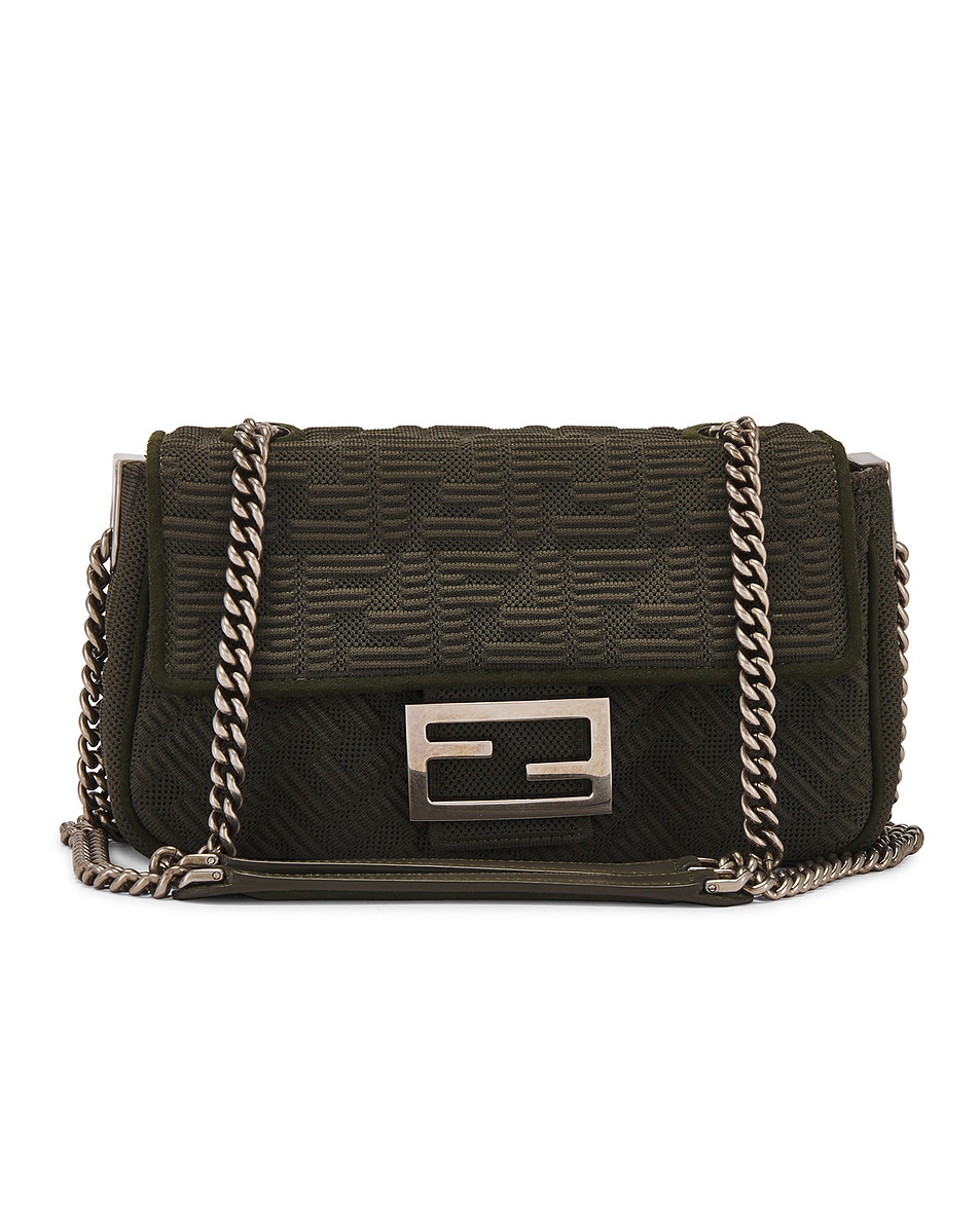 Image 1 of FWRD Renew Fendi Zucca Mama Baguette Shoulder Bag in Olive