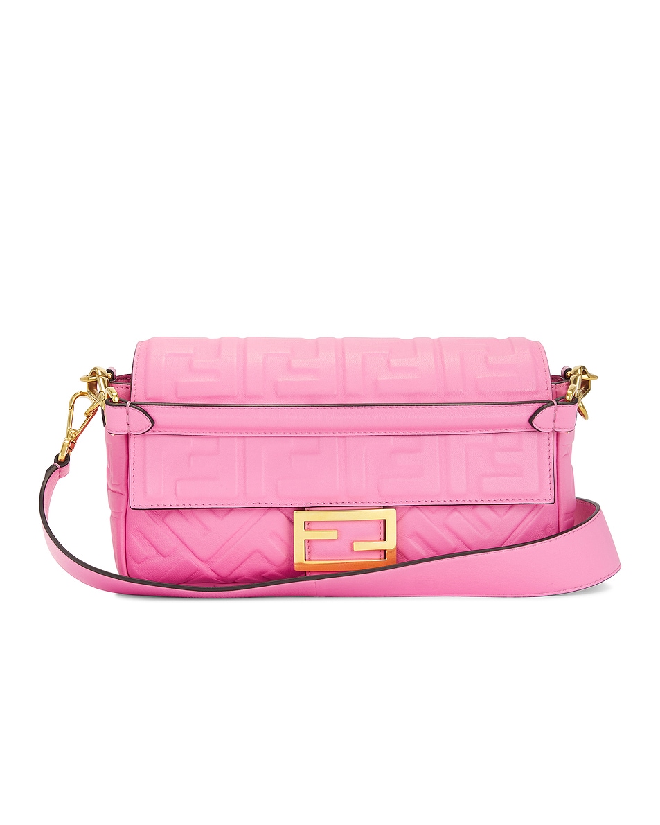 Image 1 of FWRD Renew Fendi Mama Zucca Baguette 2 Way Shoulder Bag in Pink