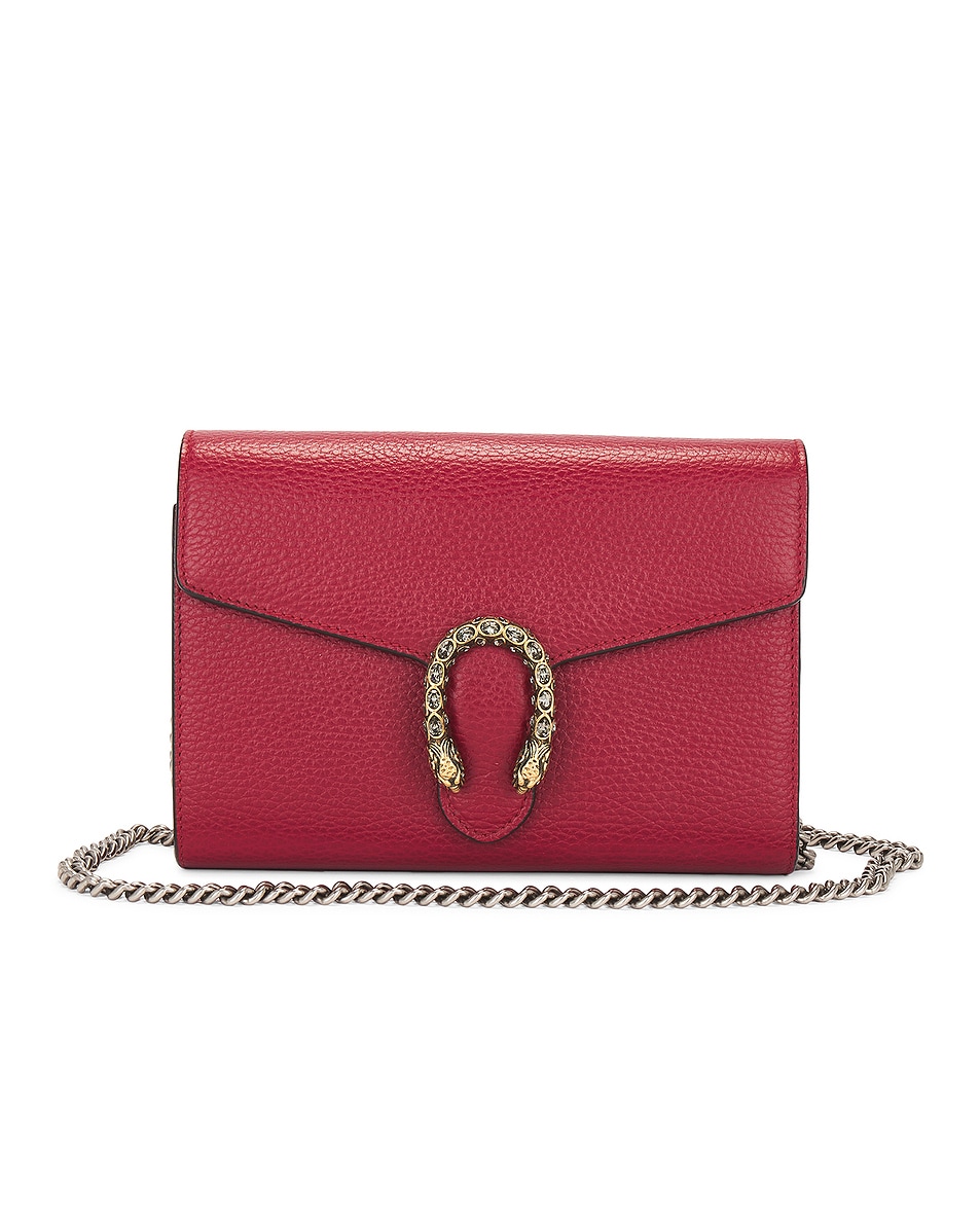 Image 1 of FWRD Renew Gucci Dionysus Wallet On Chain Bag in Red