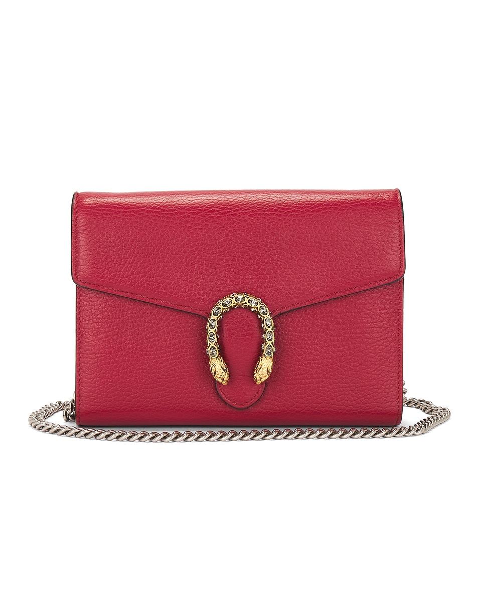 Image 1 of FWRD Renew Gucci Dionysus Wallet On Chain in Red