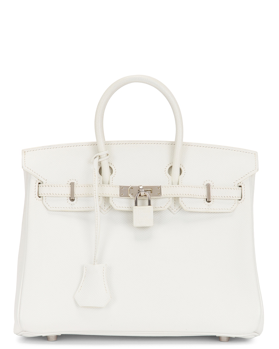 Image 1 of FWRD Renew Hermes Veau Epsom Birkin 25 Handbag in White