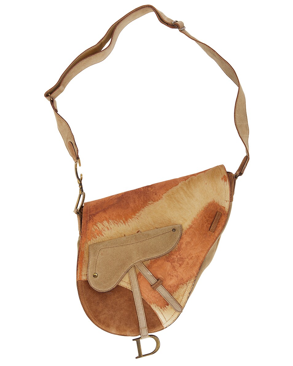 Image 1 of FWRD Renew Dior Calf Hair Saddle Bag in Multi