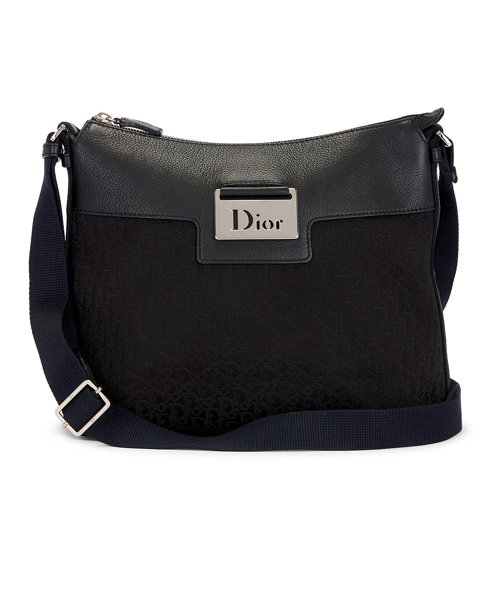 Image 1 of FWRD Renew Dior Street Chic Messenger Bag in Black