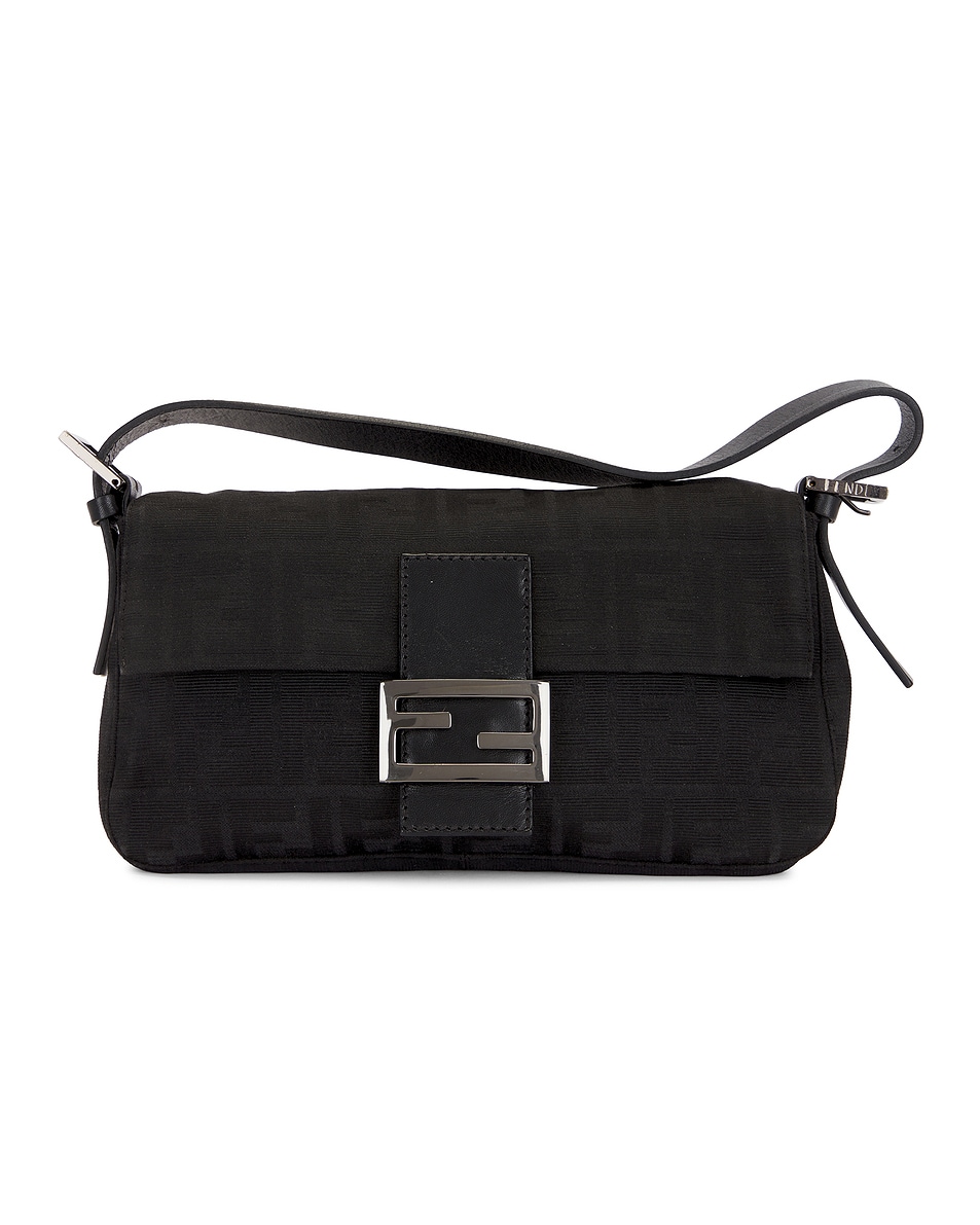 Image 1 of FWRD Renew Fendi Mama Zucca Baguette Shoulder Bag in Black