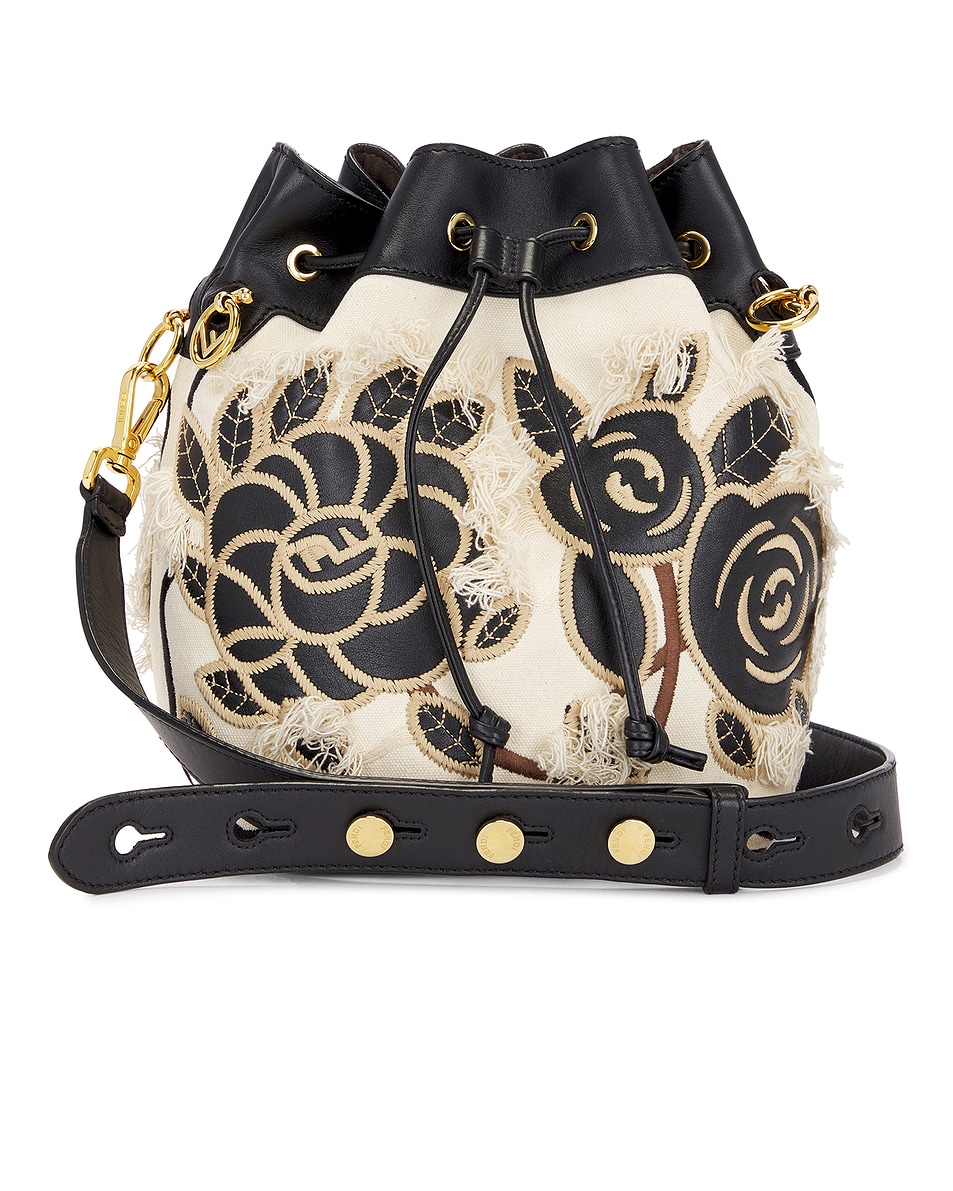 Image 1 of FWRD Renew Fendi Mon Tresor Bucket Bag in Black & White