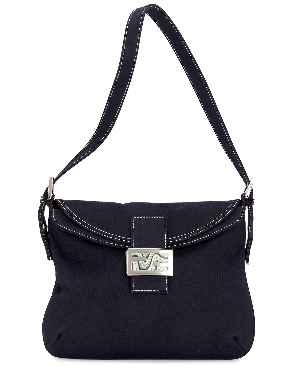 Image 1 of FWRD Renew Fendi Mama Baguette Shoulder Bag in Black