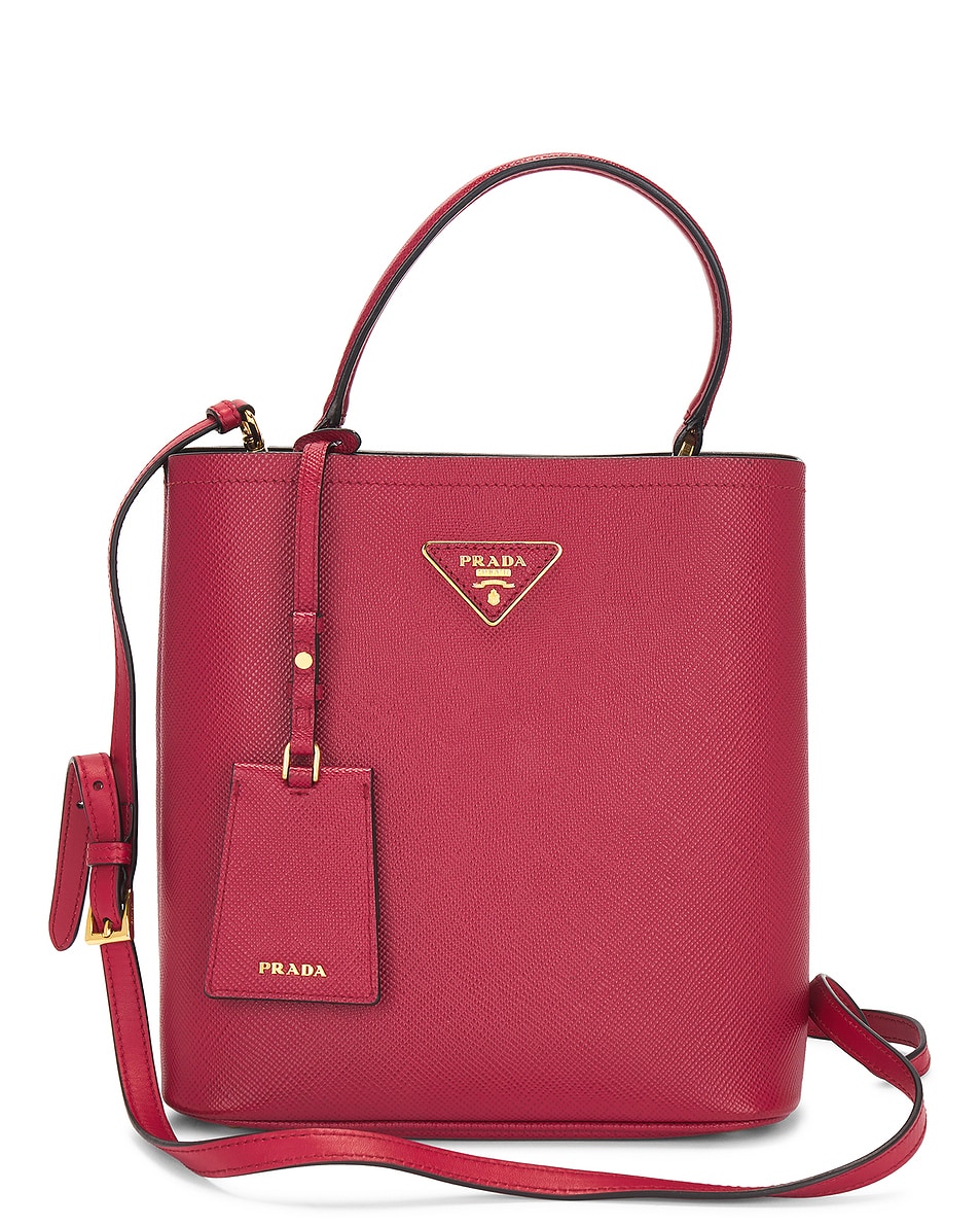 Image 1 of FWRD Renew Prada Saffiano Panier Bucket Bag in Red