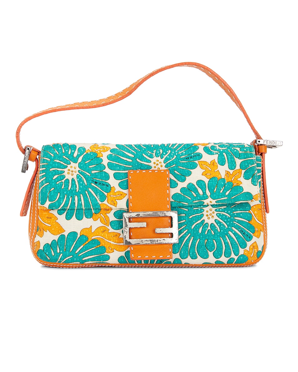 Image 1 of FWRD Renew Fendi Mama Floral Baguette Shoulder Bag in Multi