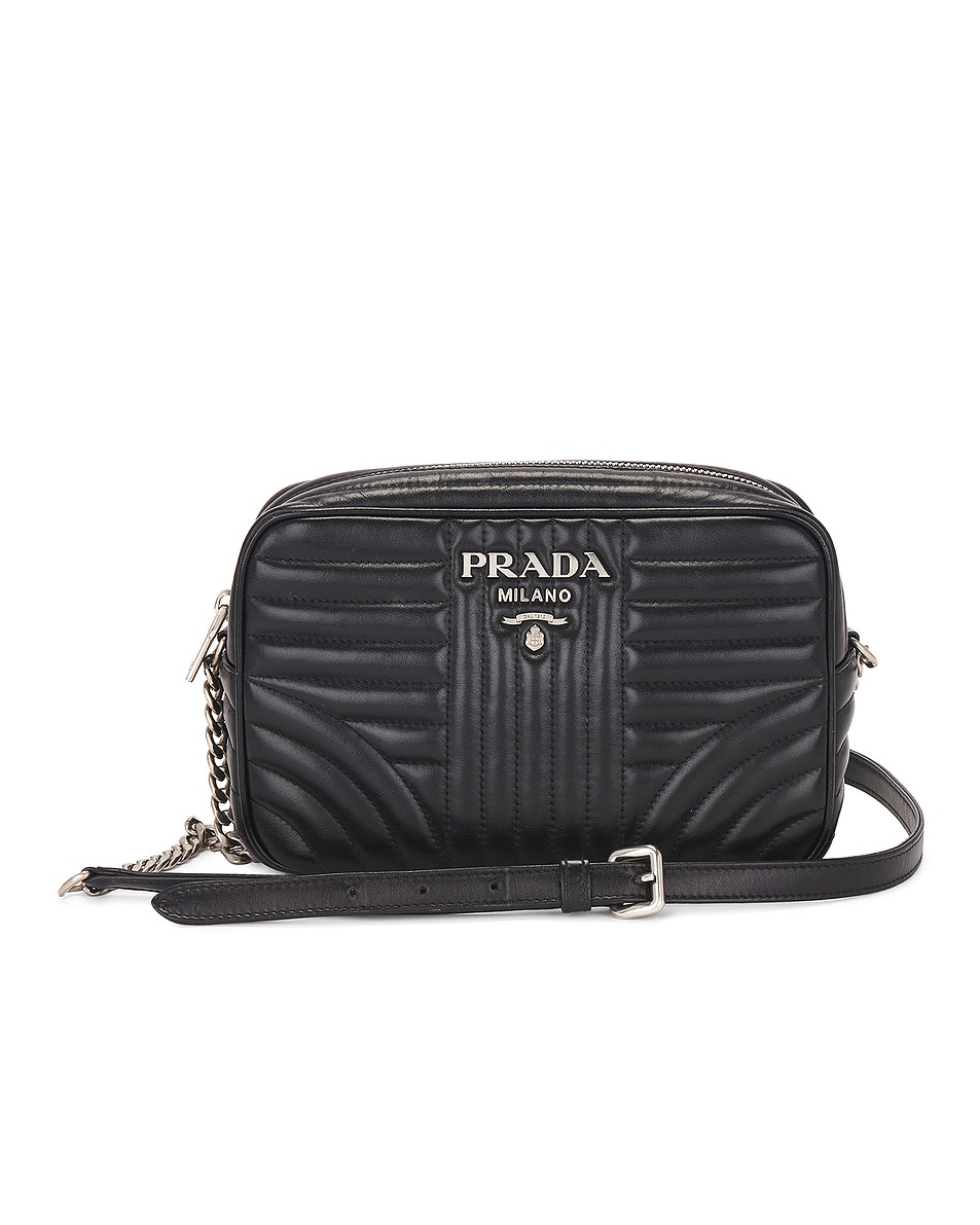 FWRD Renew Prada Diagramme Camera Bag in Black | FWRD