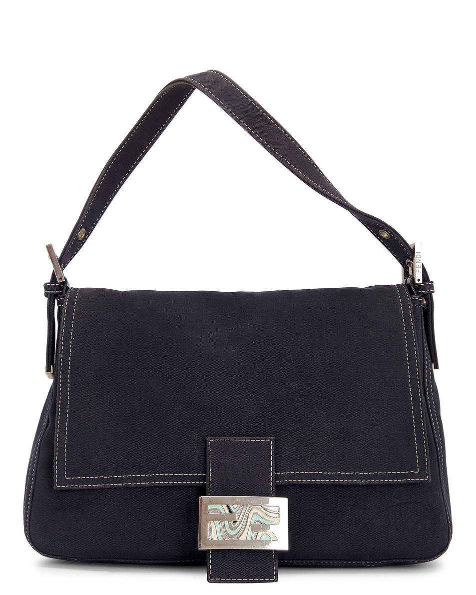 Image 1 of FWRD Renew Fendi Mama Baguette Shoulder Bag in Blue