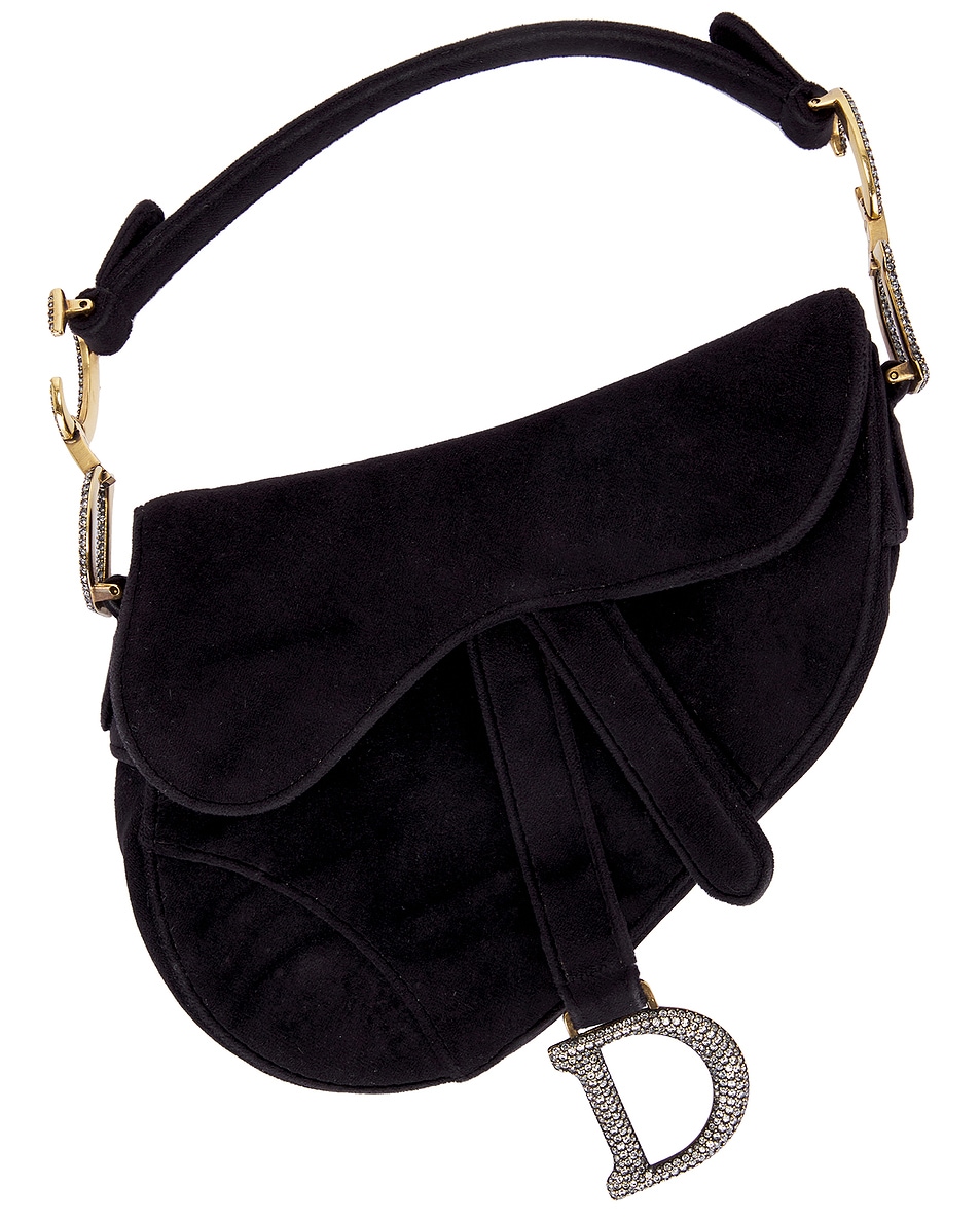 Image 1 of FWRD Renew Dior Saddle Bag in Black