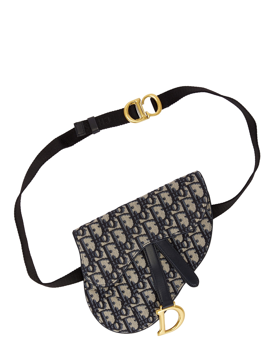 Image 1 of FWRD Renew Dior Trotter Oblique Saddle Waist Bag in Black