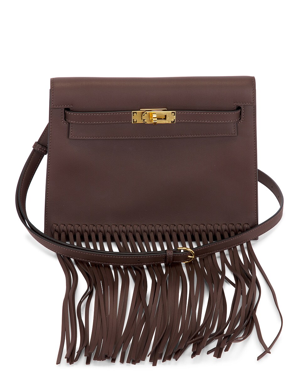 Image 1 of FWRD Renew Hermes Swift Danse Fringe Kelly Shoulder Bag in Moka