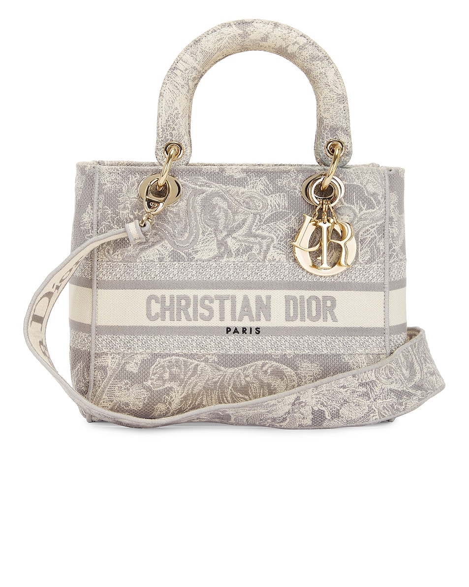 Image 1 of FWRD Renew Dior Lady Handbag in Grey