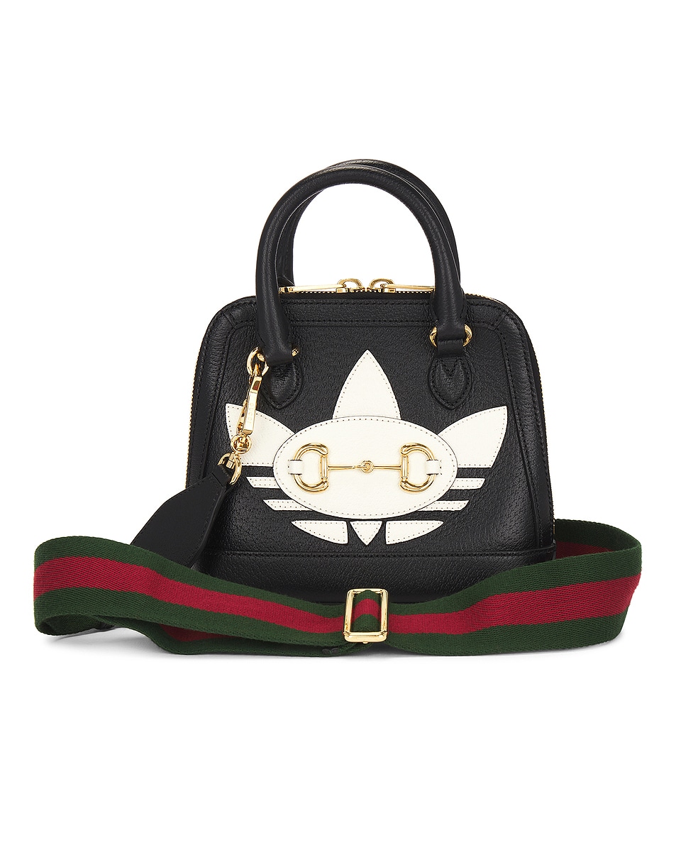 Image 1 of FWRD Renew Gucci x Adidas 2 Way Leather Shoulder Bag in Black